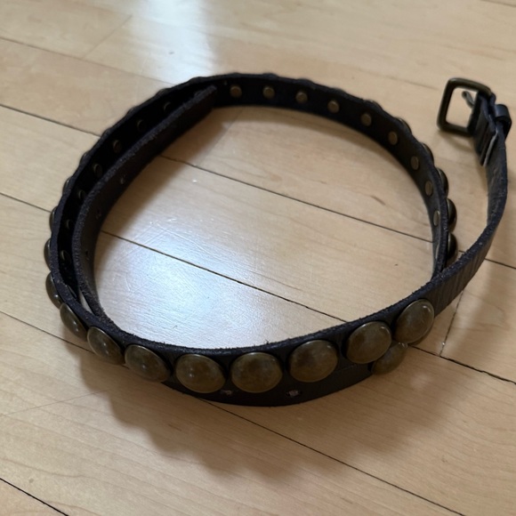 Gap Black Studded Leather Belt Size M - Picture 6 of 10